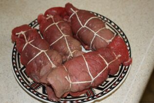Meat rolls all tied